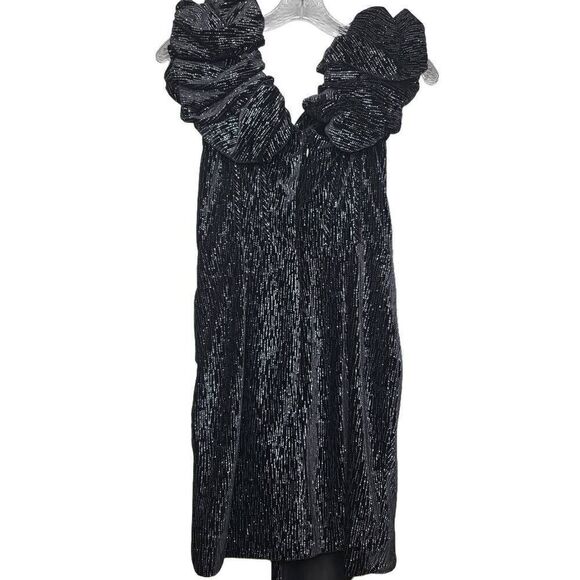 Lavish Alice Off Shoulder Corset Bodice Velvet Diamante Mini Dress Black Size 6 - Picture 9 of 12